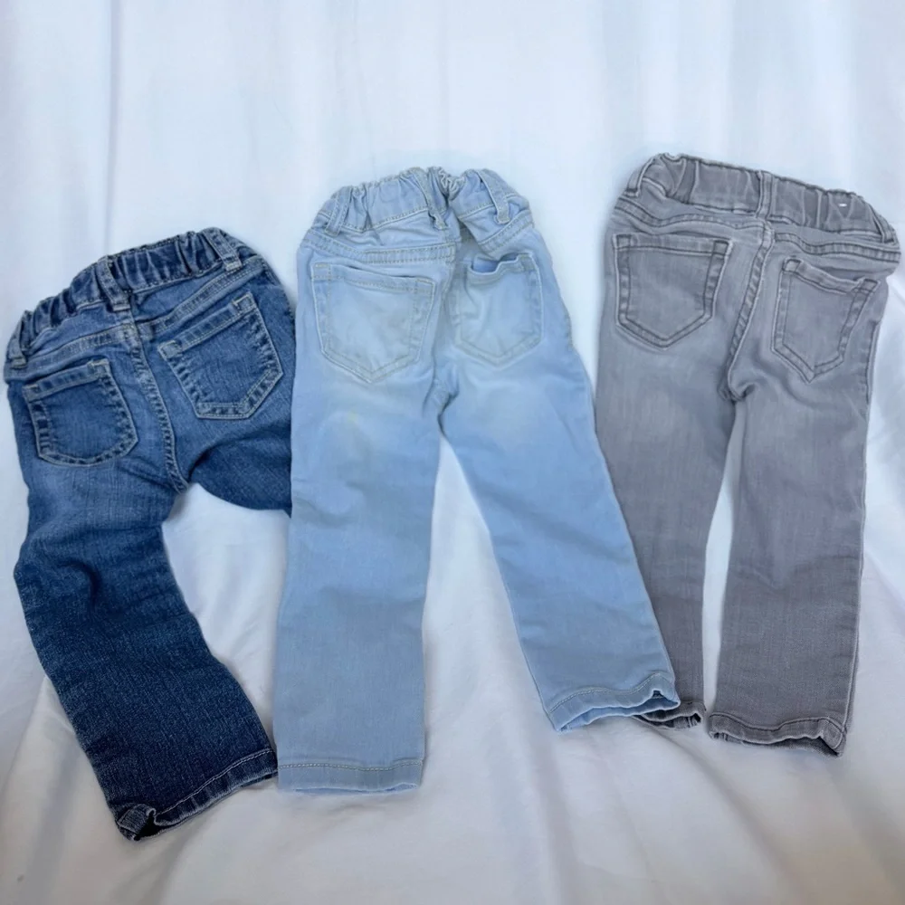The Children's Place 3-Pack Skinny Jeggings - Dark Denim, Light Wash, Gray